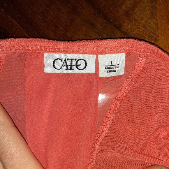 3/$13 Long Peach Top with See Through Back - Picture 6 of 6